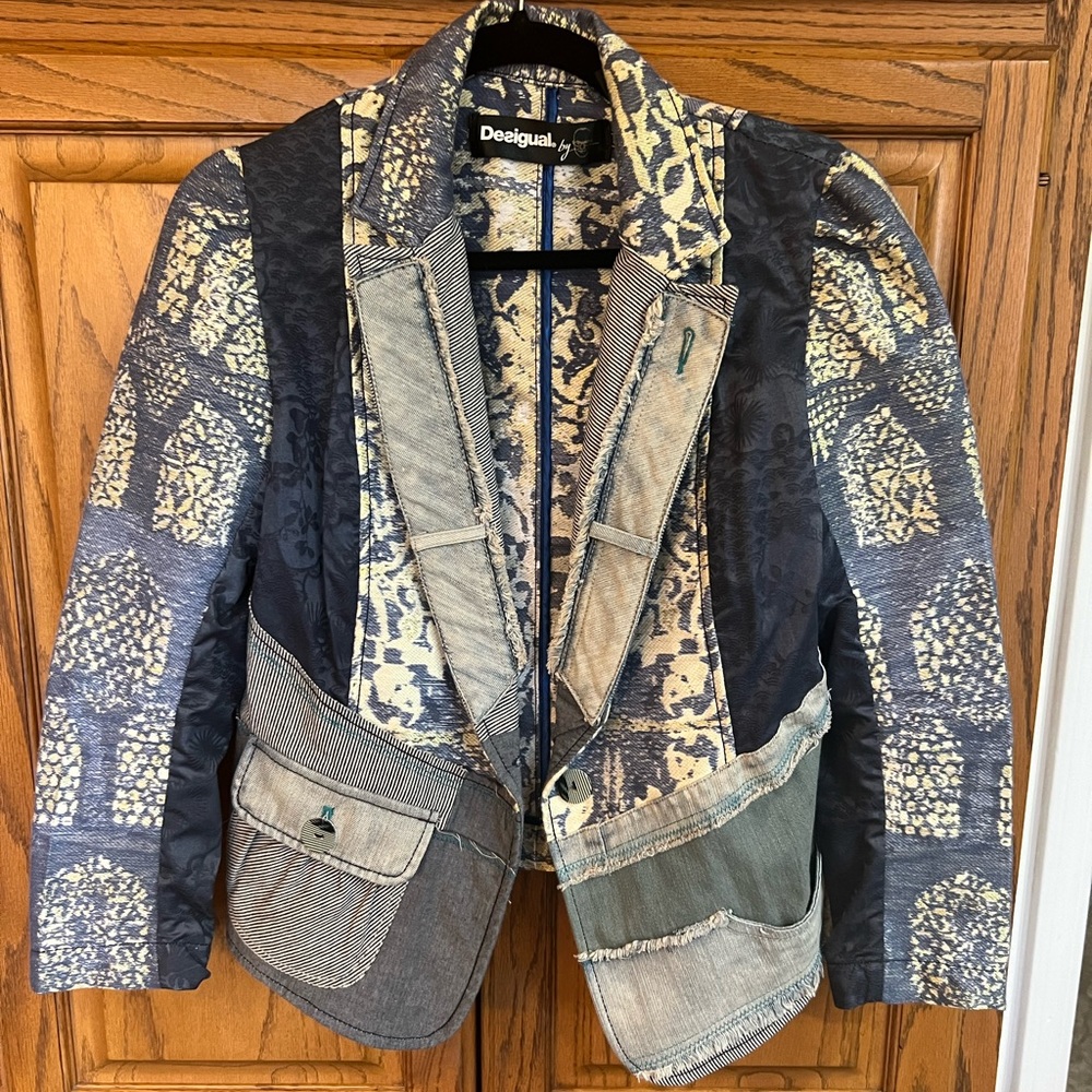 Desigual Jean Blazer Patchwork size 40